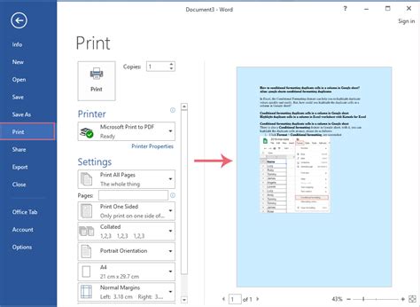 how to print with color on word